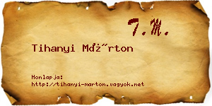 Tihanyi Márton névjegykártya