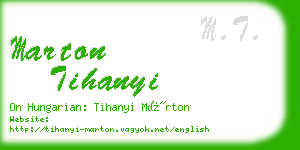 marton tihanyi business card